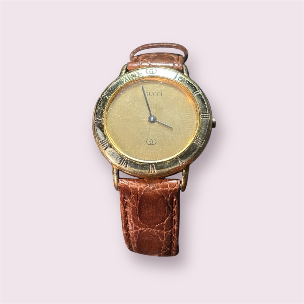 GENUINE GUCCI 3000M LUXURY WATCH VINTAGE GOLDEN DIAL SWISS 90s VERY RARE